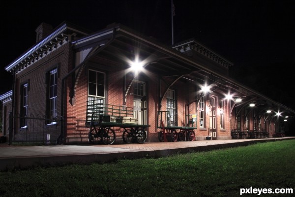 Station House at Night